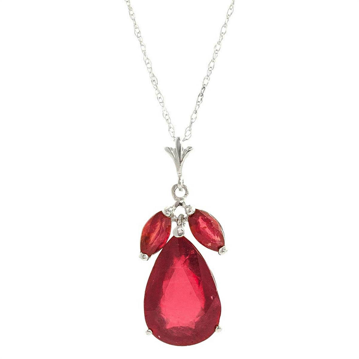 5.5 Carat 14K Solid White Gold Overnight Success Ruby Necklace