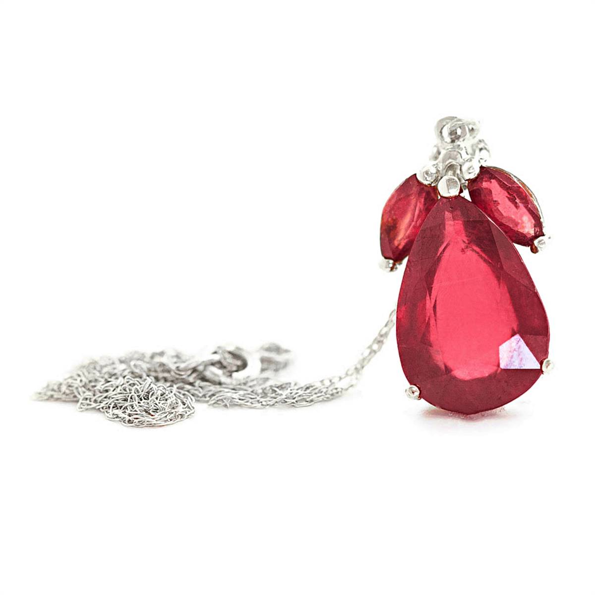 5.5 Carat 14K Solid White Gold Overnight Success Ruby Necklace