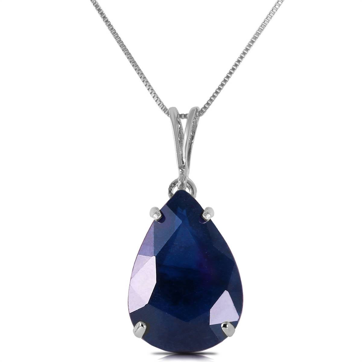 4.65 Carat 14K Solid White Gold Sketched In Memory Sapphire Necklace