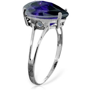 4.65 Carat 14K Solid White Gold Exclamation Mark Sapphire Ring