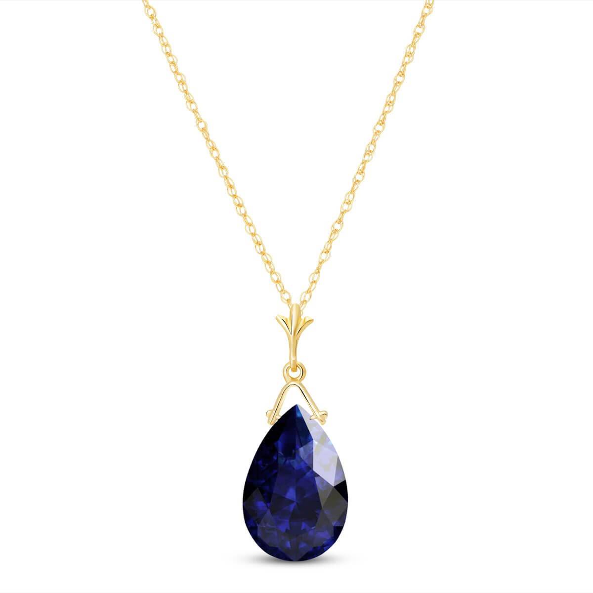 7.8 Carat 14K Solid Yellow Gold Necklace Briolette Sapphire