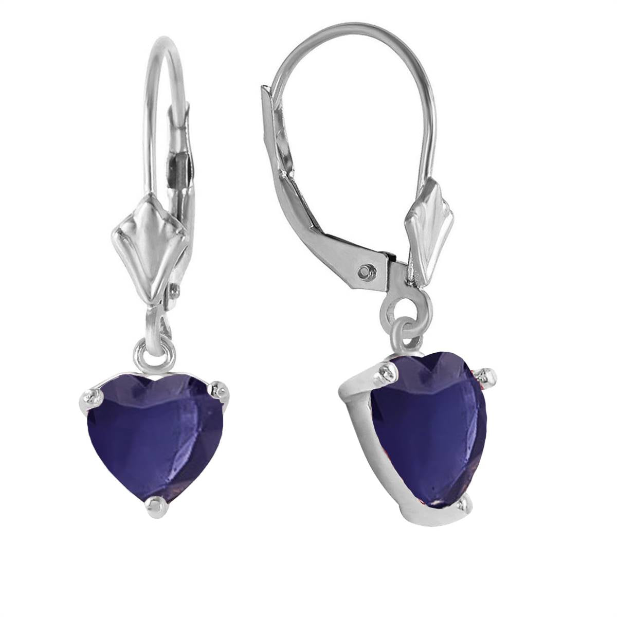 3.1 Carat 14K Solid White Gold Emotions Expressed Sapphire Earrings