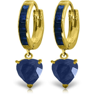 3.95 Carat 14K Solid Yellow Gold Sicily Sapphire Earrings