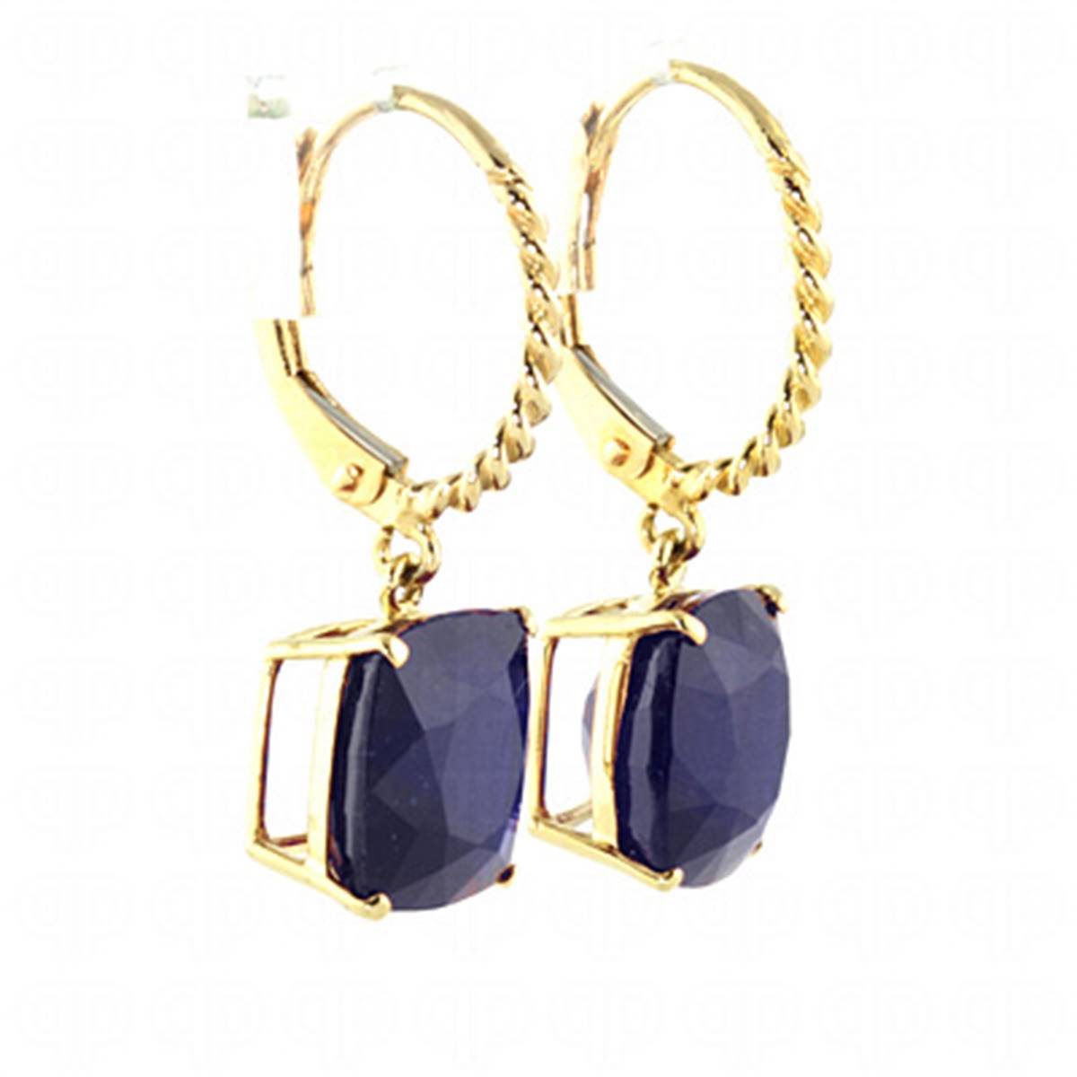 9.66 Carat 14K Solid Yellow Gold Mediterranean Isle Sapphire Earrings