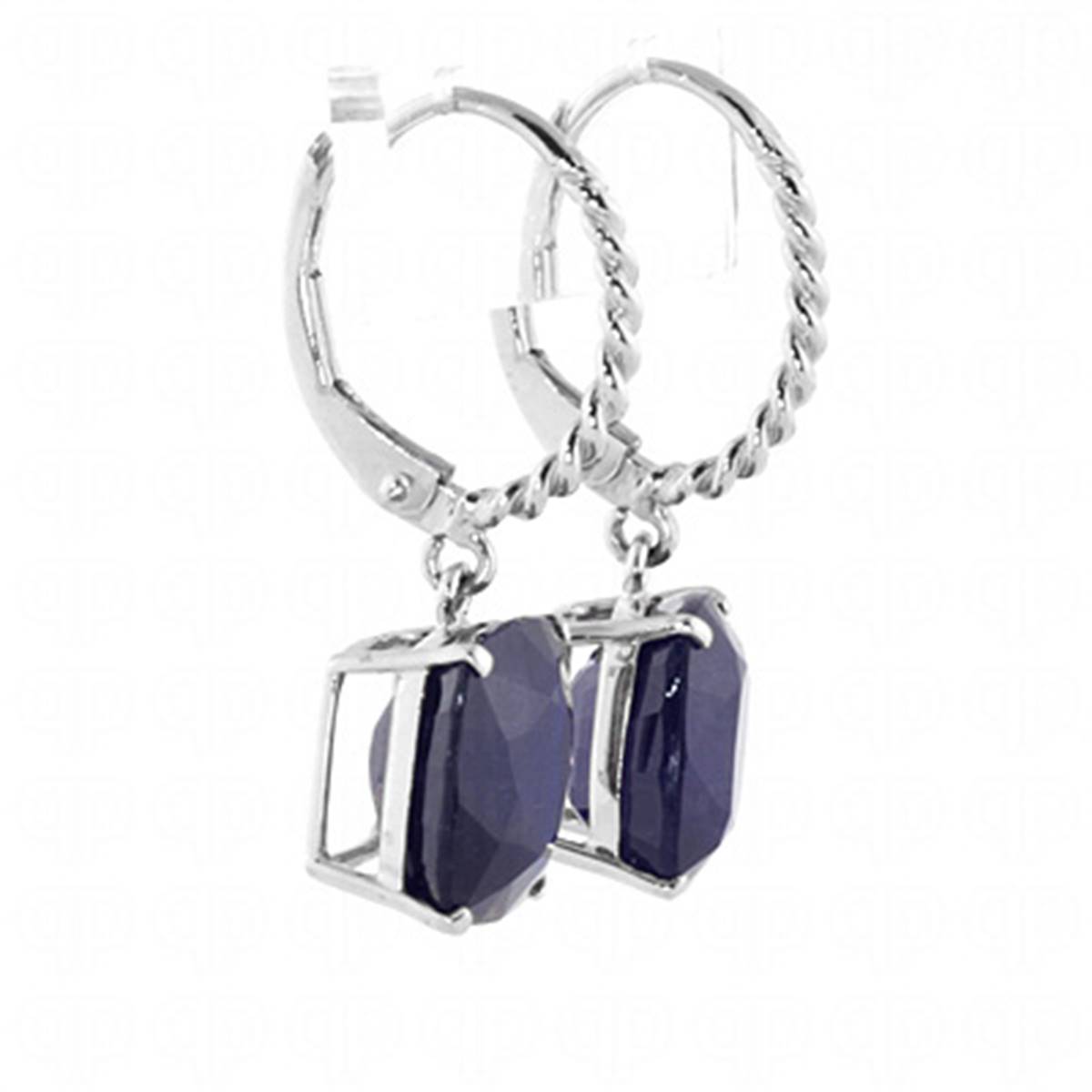 9.66 Carat 14K Solid White Gold Anxious Anticipation Sapphire Earrings