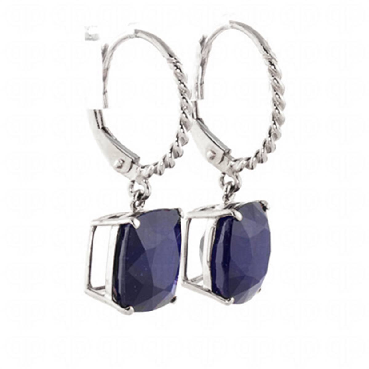 9.66 Carat 14K Solid White Gold Anxious Anticipation Sapphire Earrings