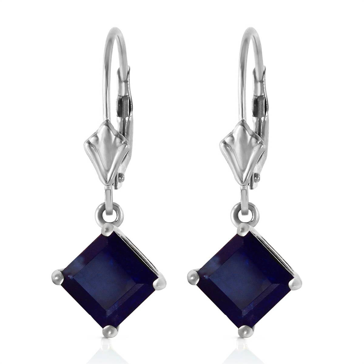 2.9 Carat 14K Solid White Gold Guided Spirit Sapphire Earrings