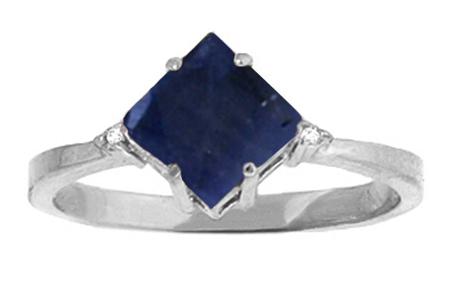 1.46 Carat 14K Solid Yellow Gold Ring Diamond Sapphire