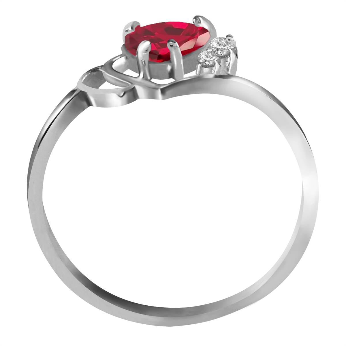 1.02 Carat 14K Solid White Gold Live In Love Ruby Diamond Ring