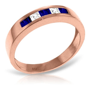 14K Solid Rose Gold Rings w/ Natural Sapphires & Rose Topaz