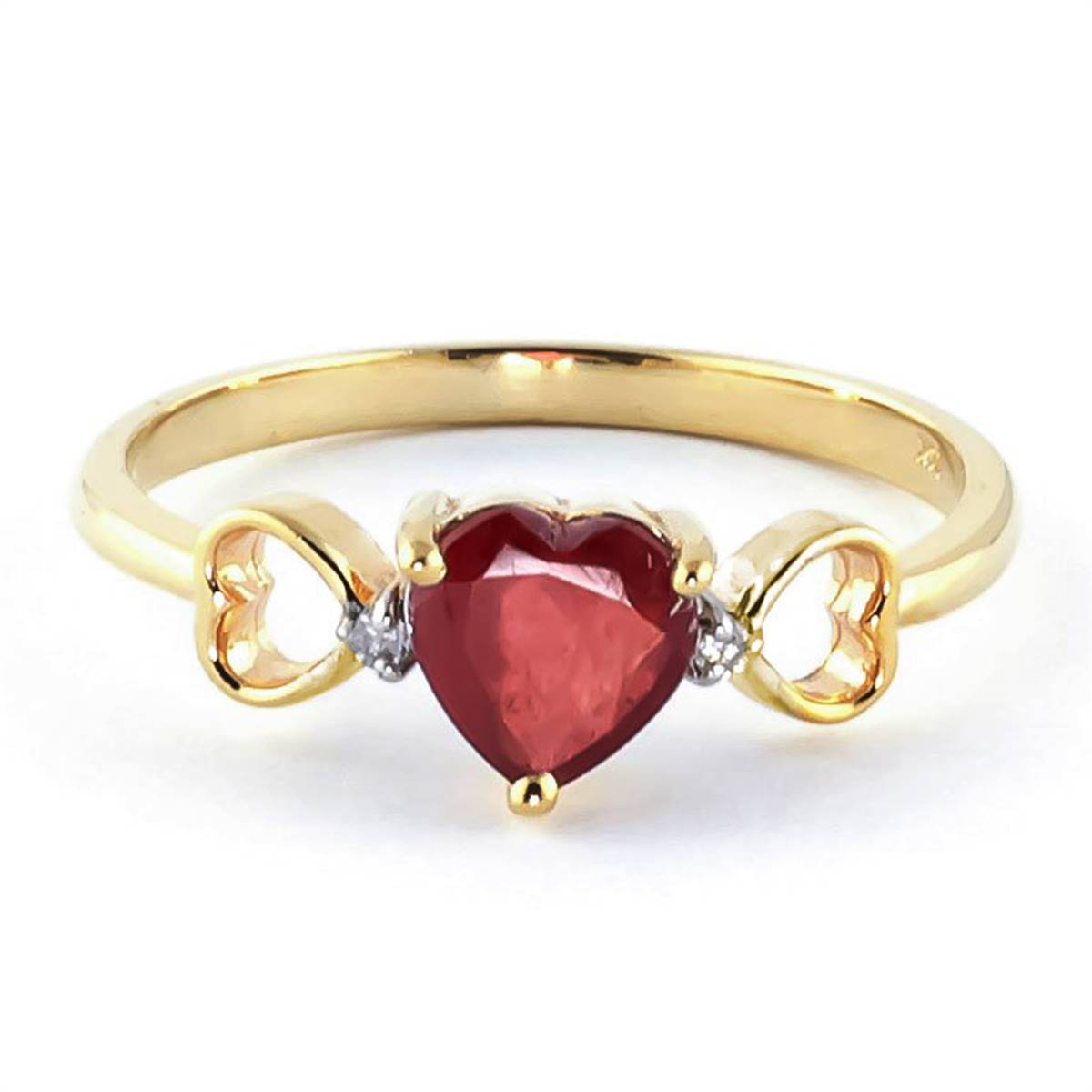 1.01 Carat 14K Solid Yellow Gold Confront The Angel Ruby Diamond Ring