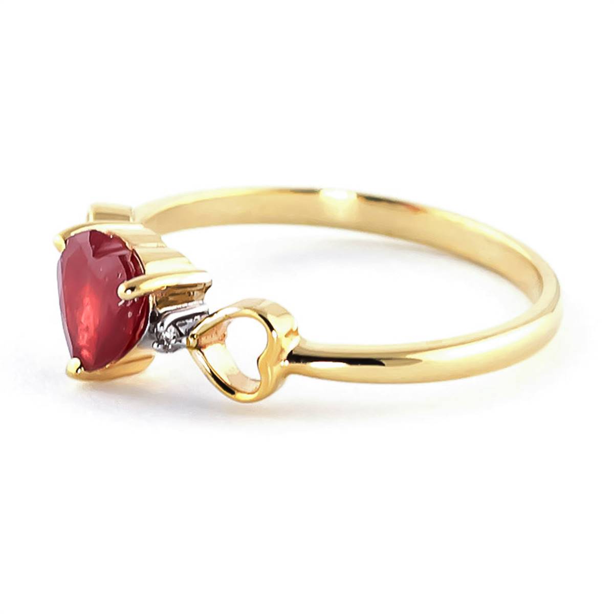 1.01 Carat 14K Solid Yellow Gold Confront The Angel Ruby Diamond Ring