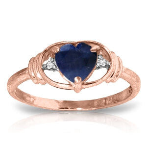 1.01 Carat 14K Solid Rose Gold Glory Sapphire Diamond Ring