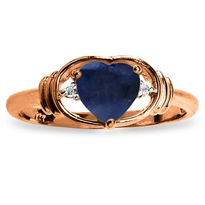 1.01 Carat 14K Solid Rose Gold Glory Sapphire Diamond Ring