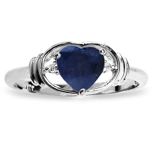 1.01 Carat 14K Solid White Gold Tender Concern Sapphire Diamond Ring