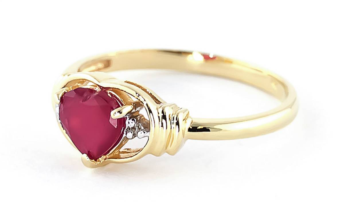 1.01 Carat 14K Solid Yellow Gold Woman Of Substance Ruby Diamond Ring