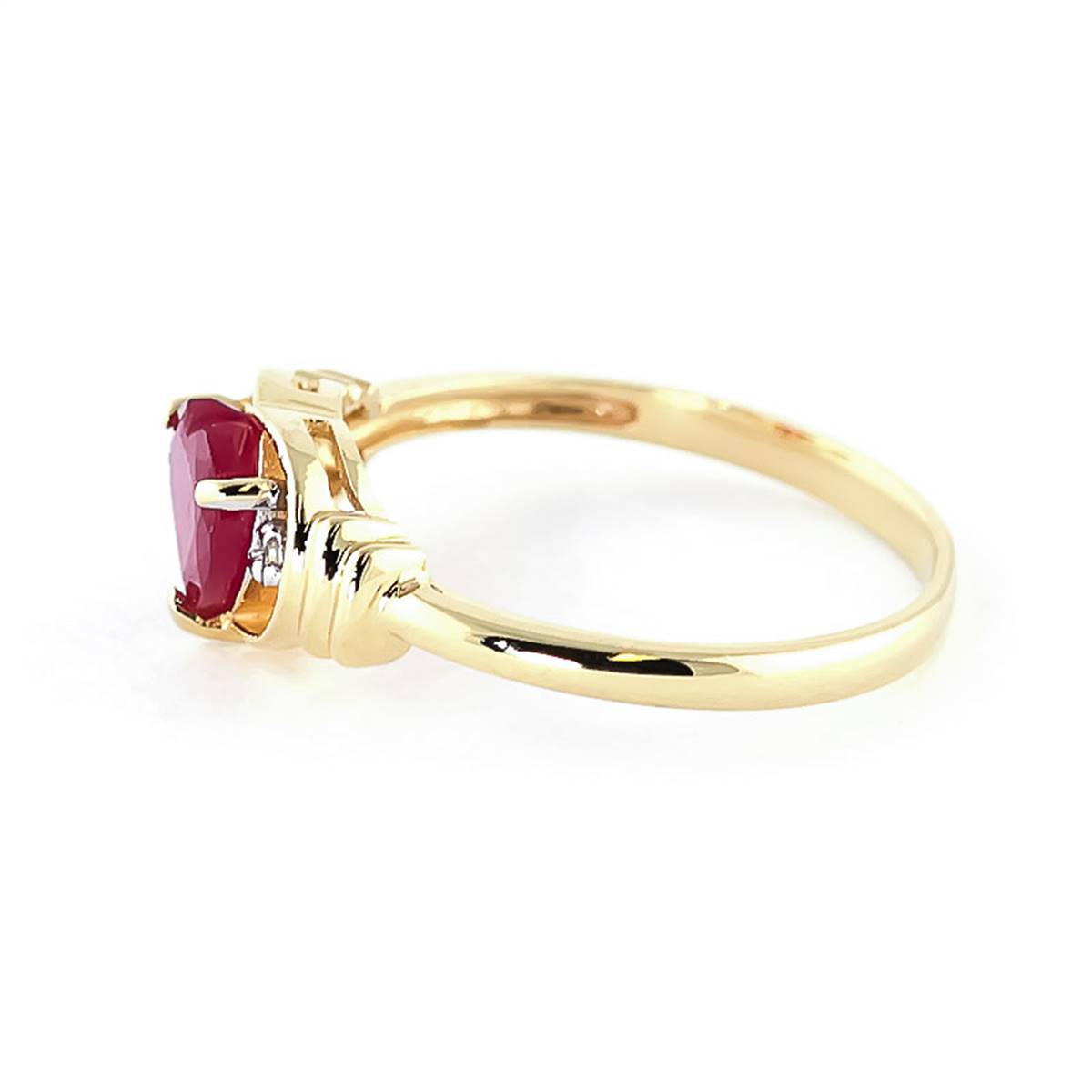 1.01 Carat 14K Solid Yellow Gold Woman Of Substance Ruby Diamond Ring