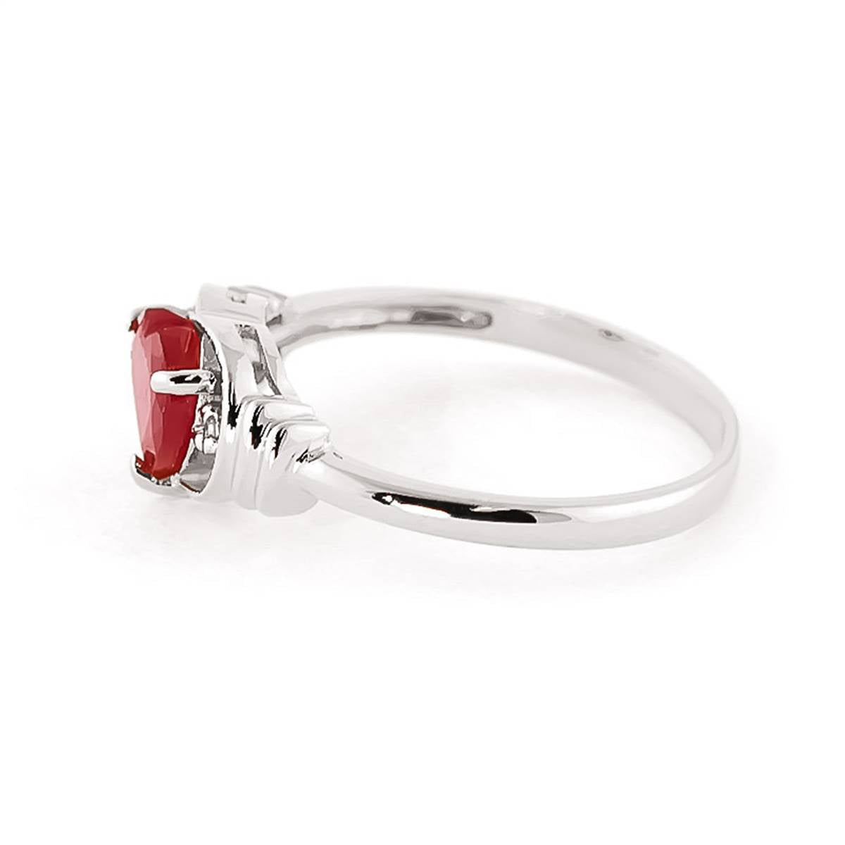 1.01 Carat 14K Solid White Gold Unnecessary Battle Ruby Diamond Ring