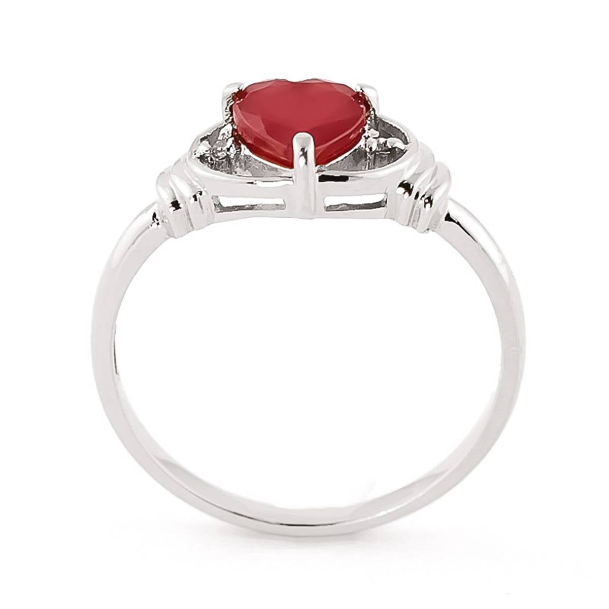 1.01 Carat 14K Solid White Gold Unnecessary Battle Ruby Diamond Ring