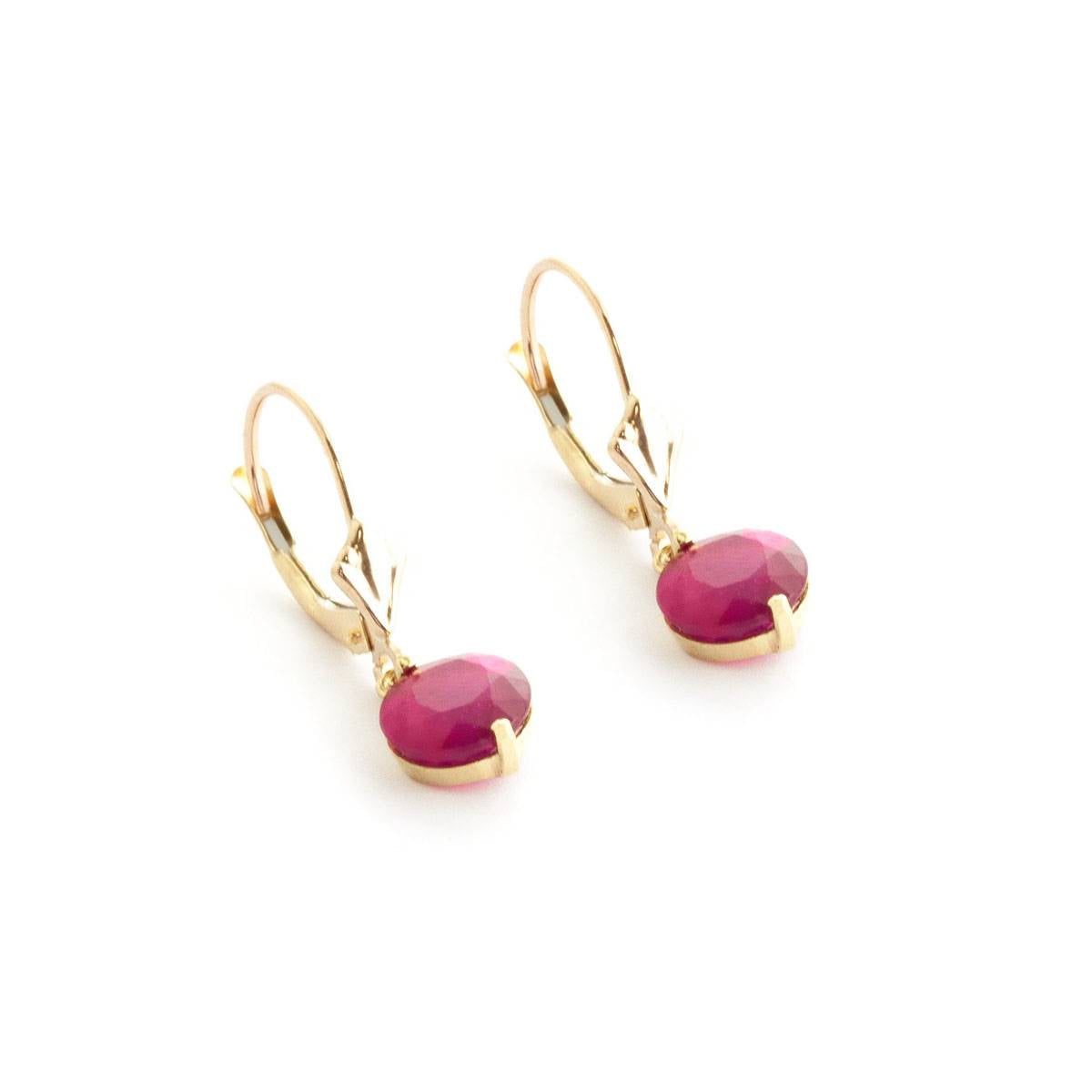 4 Carat 14K Solid Yellow Gold Trendsetter Ruby Earrings