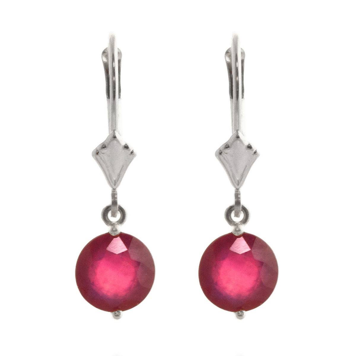 4 Carat 14K Solid White Gold Light And Free Ruby Earrings