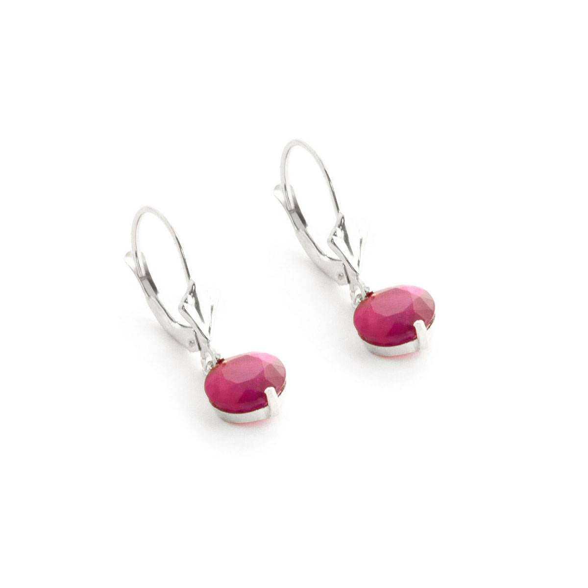 4 Carat 14K Solid White Gold Light And Free Ruby Earrings