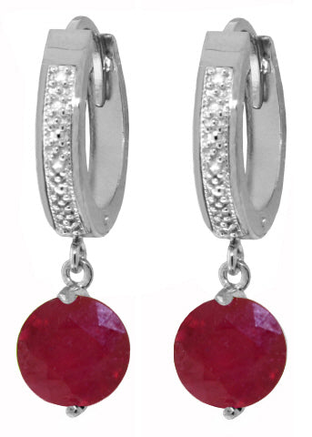 4.03 Carat 14K Solid Yellow Gold Organza Ruby Diamond Earrings