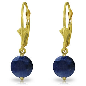 3.3 Carat 14K Solid Yellow Gold Sargasso Sea Sapphire Earrings