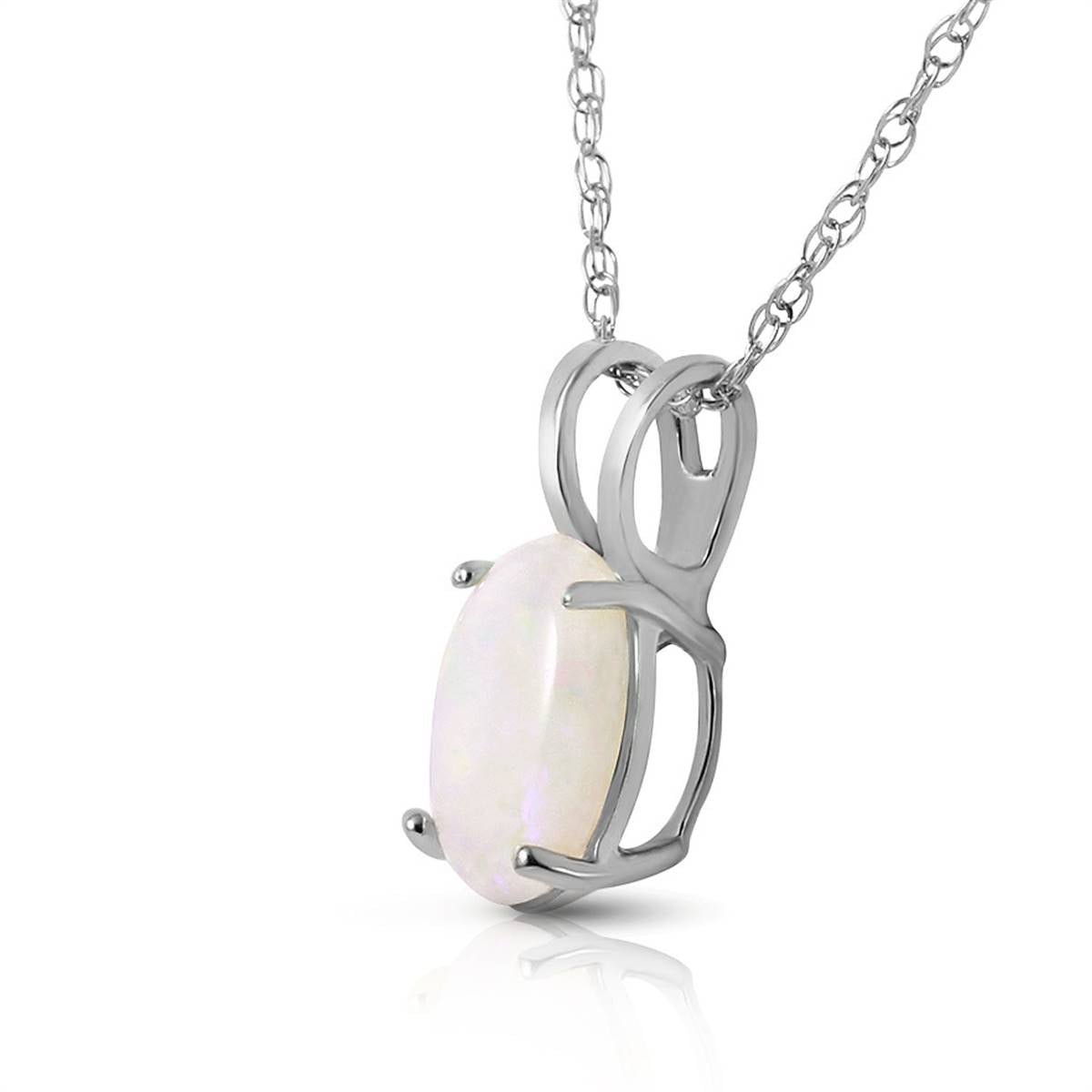 0.45 Carat 14K Solid White Gold At Your Best Opal Necklace