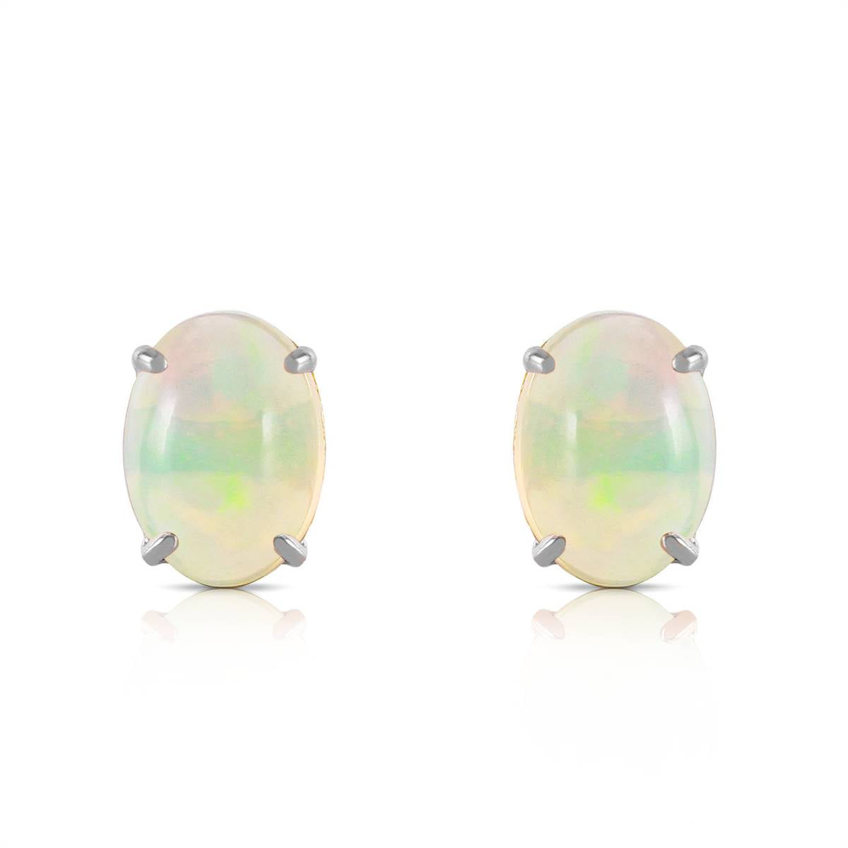 0.9 Carat 14K Solid White Gold Yours To Love Opal Earrings