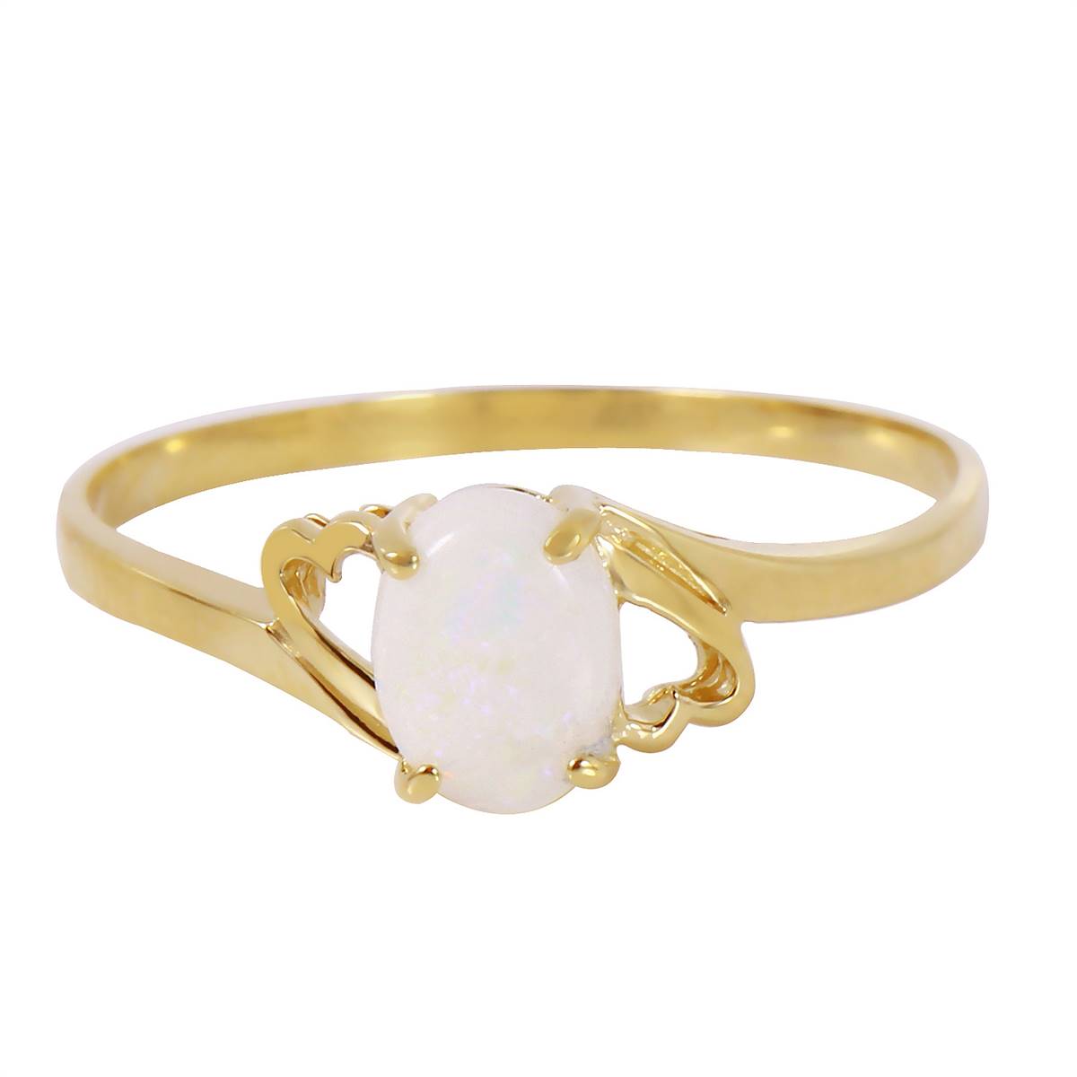 0.45 Carat 14K Solid Yellow Gold Nearly Bare Opal Ring