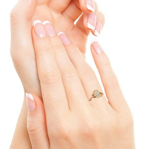 0.45 Carat 14K Solid Rose Gold Ring Natural Opal