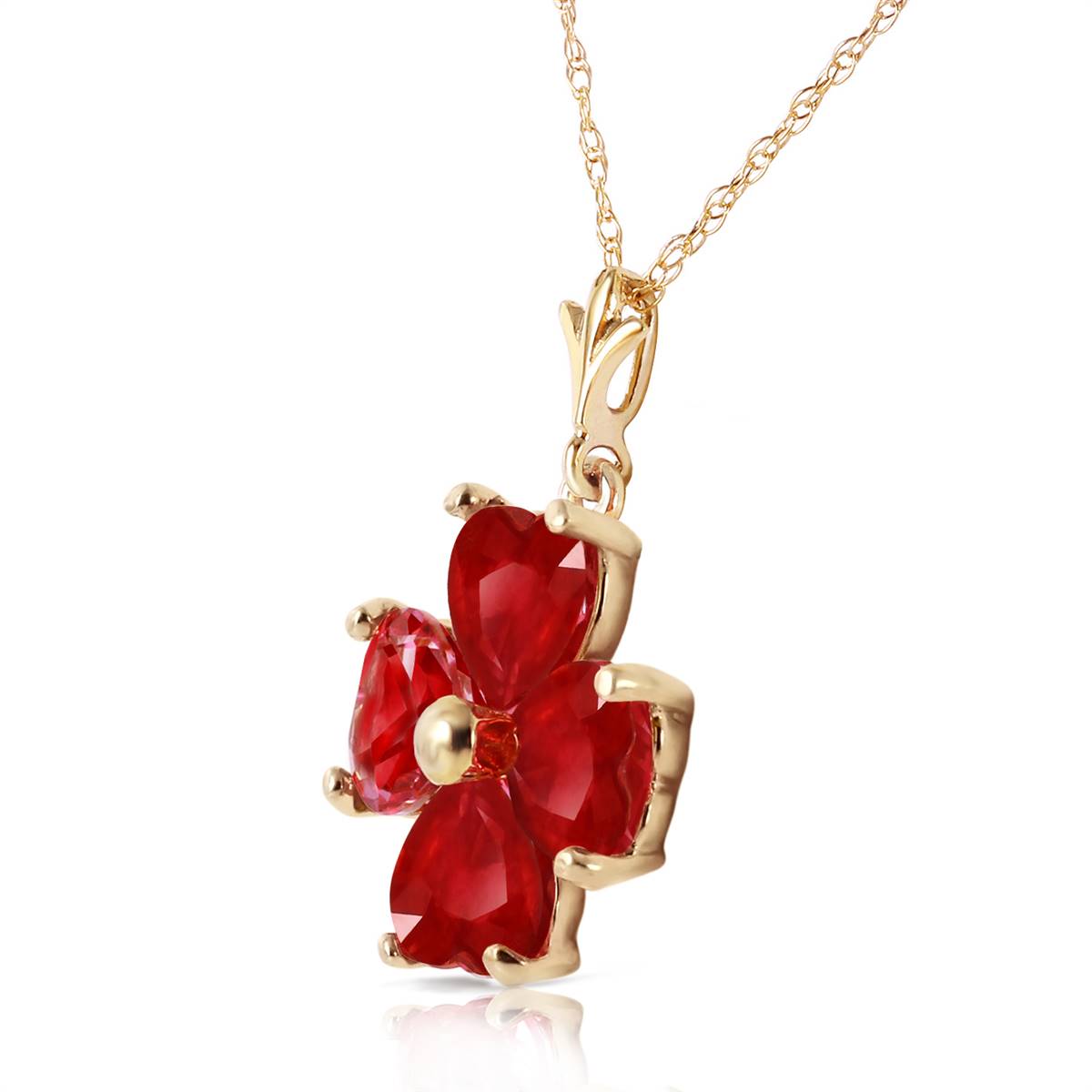 3.6 Carat 14K Solid Yellow Gold Consolation Ruby Necklace