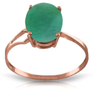 2.9 Carat 14K Solid Rose Gold Opulence Emerald Ring