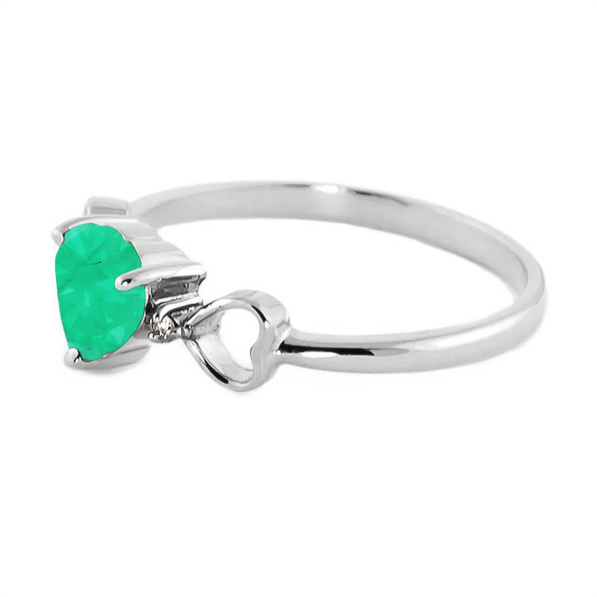 1.01 Carat 14K Solid White Gold See The Bravery Emerald Diamond Ring