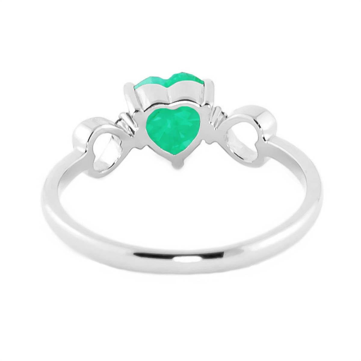 1.01 Carat 14K Solid White Gold See The Bravery Emerald Diamond Ring