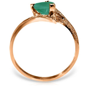 1 Carat 14K Solid Rose Gold Ring Natural Emerald