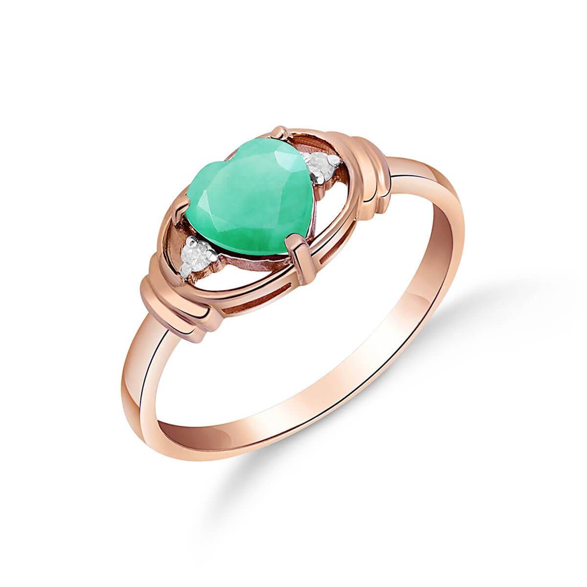 1.01 Carat 14K Solid Rose Gold Glory Emerald Diamond Ring