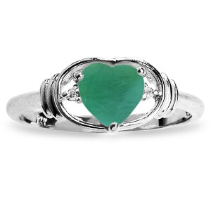 1.01 Carat 14K Solid White Gold Soul Force Emerald Diamond Ring