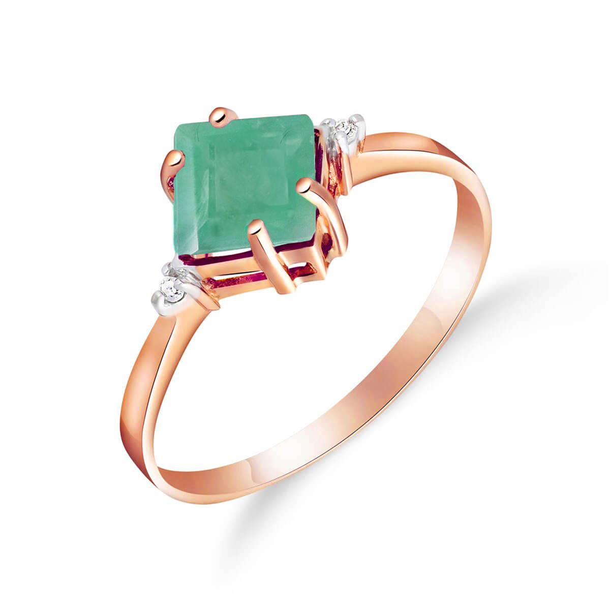 1.46 Carat 14K Solid Rose Gold Espirit Emerald Diamond Ring