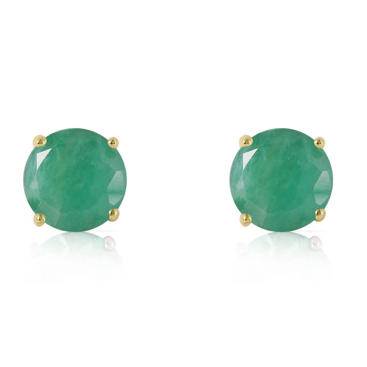 3.3 Carat 14K Solid Yellow Gold Girl An Attitude Emerald Earrings