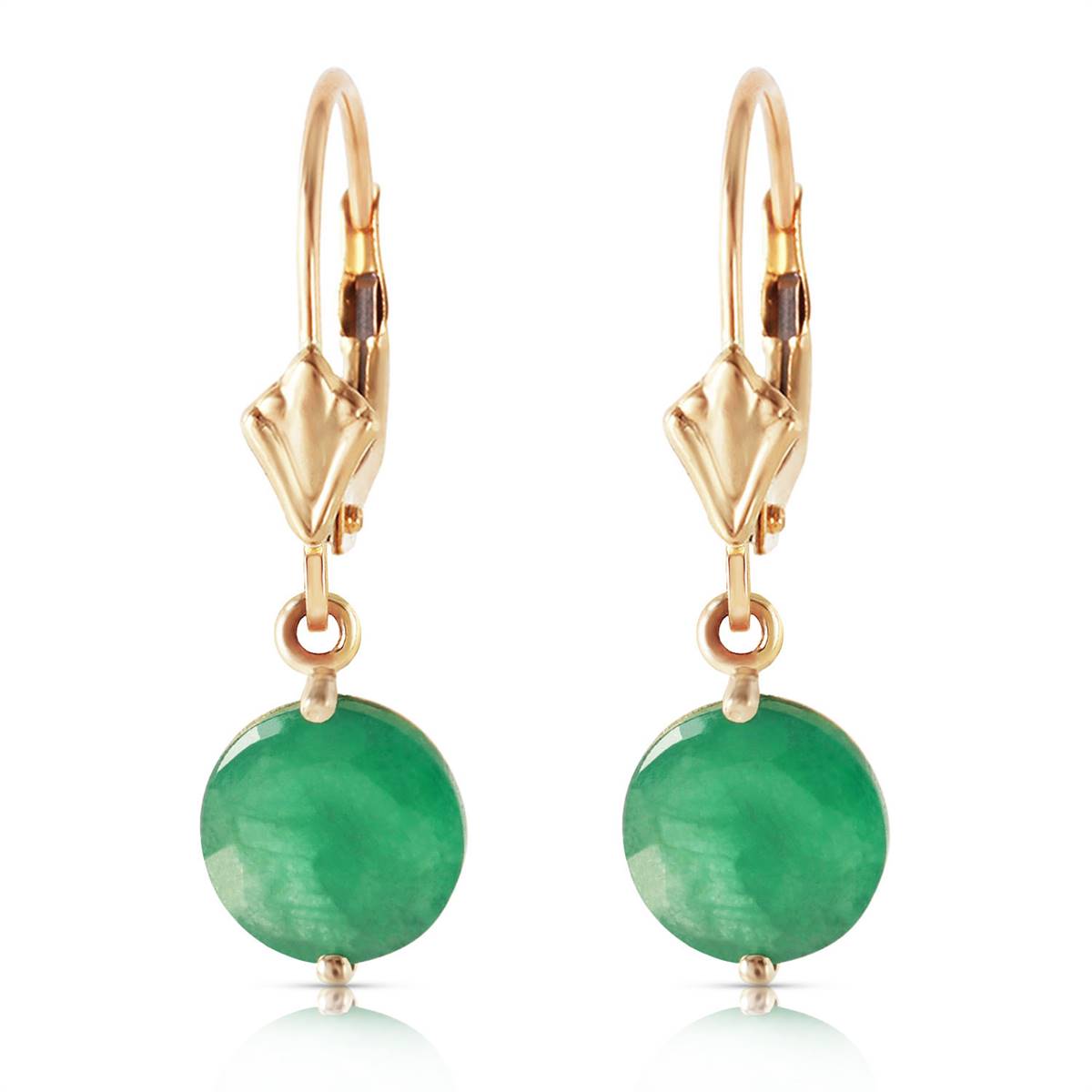 3.3 Carat 14K Solid Yellow Gold Prettygirl Emerald Earrings