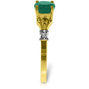 0.62 Carat 14K Solid Yellow Gold Delectable Joy Emerald Diamond Ring