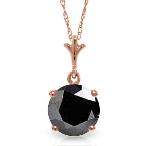 2.38 Carat 14K Solid Rose Gold Necklace Black Cubic Zirconia