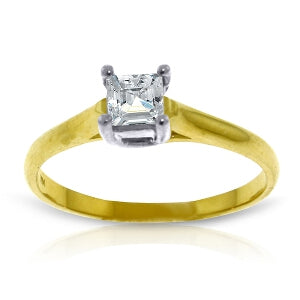 14K Solid Yellow Gold Salute You Solitaire Diamond Ring