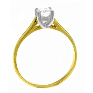 14K Solid Yellow Gold Salute You Solitaire Diamond Ring