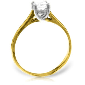 14K Solid Yellow Gold Salute You Solitaire Diamond Ring