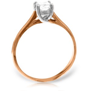 14K Solid Rose Gold Solitaire Ring 0.5 Carat Natural Diamond Gemstone