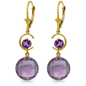 11.6 Carat 14K Solid Yellow Gold Naturalshville Amethyst Earrings