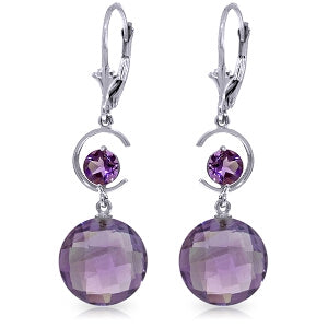 11.6 Carat 14K Solid White Gold Meet Me In Venice Amethyst Earrings